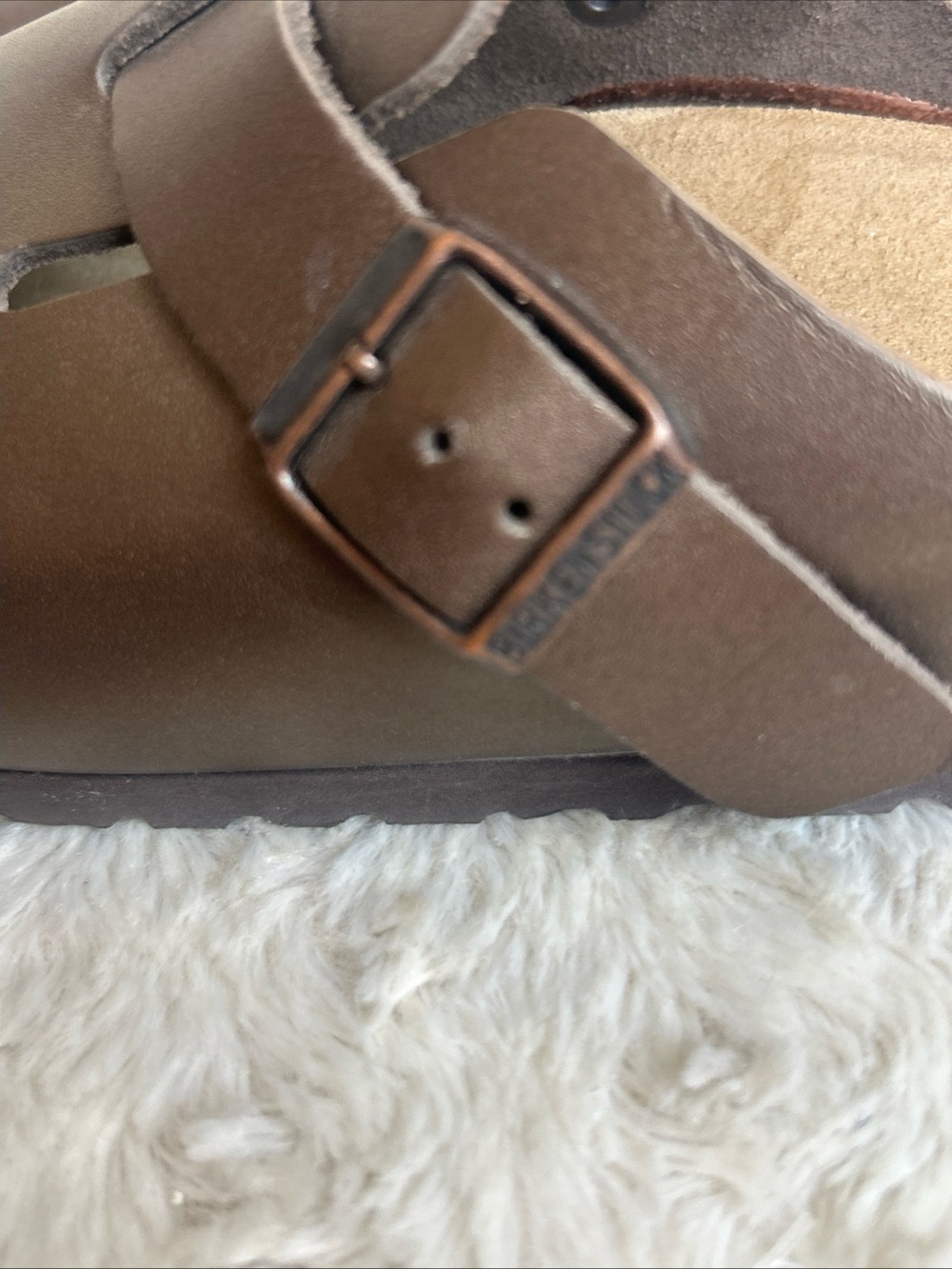 Birkenstock Sz 38 Narrow Boston Pro Dark Brown Natural Leather Regular MINT - Picture 7 of 8